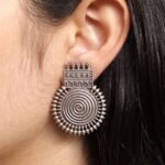 Designer Unique Stud Earrings | Silver Replica Daily Look Jewelry for Girls