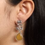 Vintage Look Silver Replica Earrings | Leaf Design Dangler Perfect Jewelry for Women