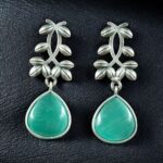 Bulk 274 Vintage Look Silver Replica Earrings | Leaf Design Dangler Perfect Jewelry for Women - "Mint"