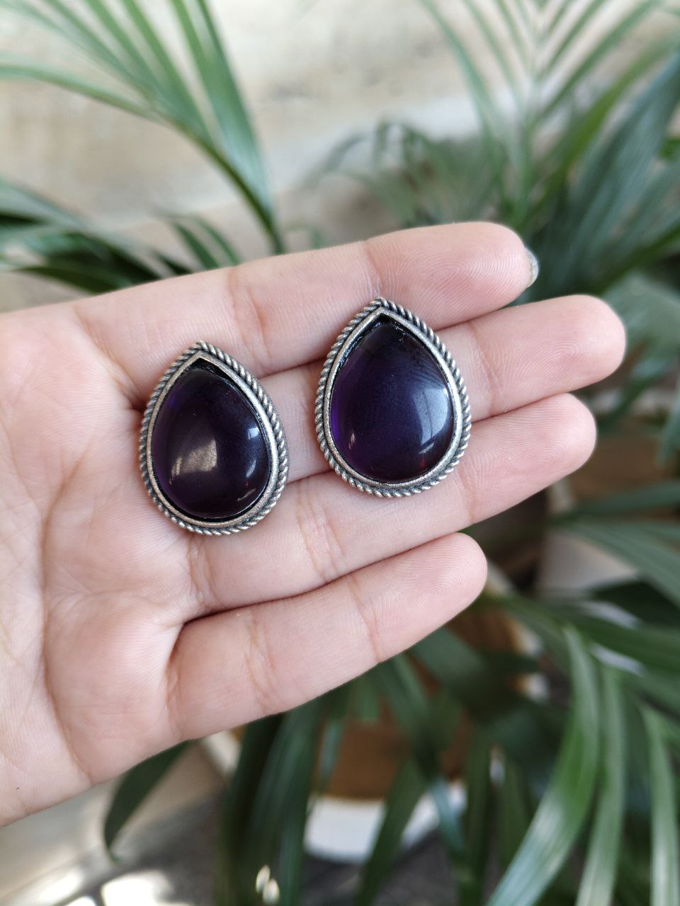 Best Drop-Shaped Monalisa Stone Stud Earrings in Silver Replica Design 11 Best Drop-Shaped Monalisa Stone Stud Earrings in Silver Replica Design - Image 11