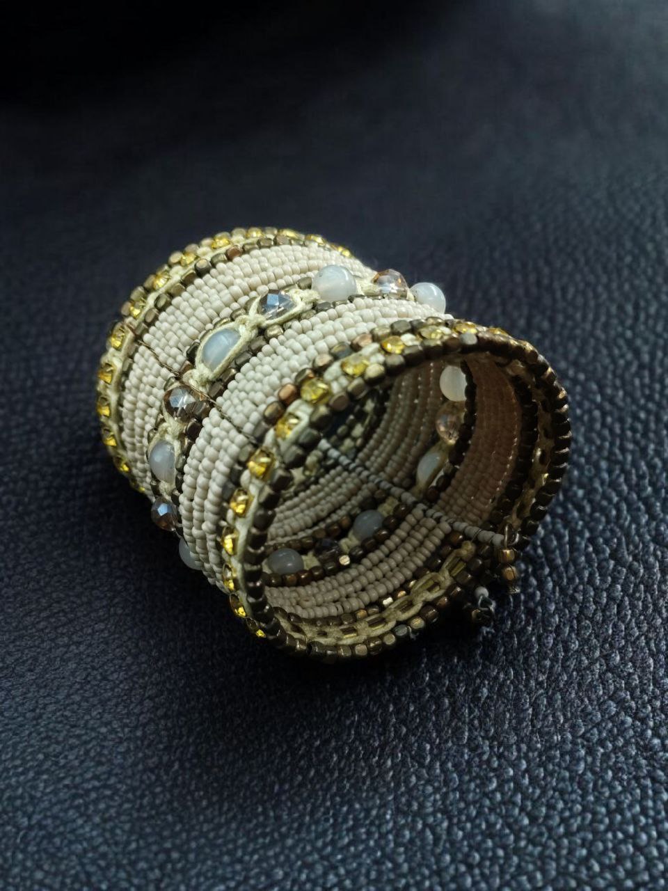 Party Wear Stone Beads Bangle | Rajasthani Look Designer Jewelry for Women 3 Party Wear Stone Beads Bangle | Rajasthani Look Designer Jewelry for Women - Image 3