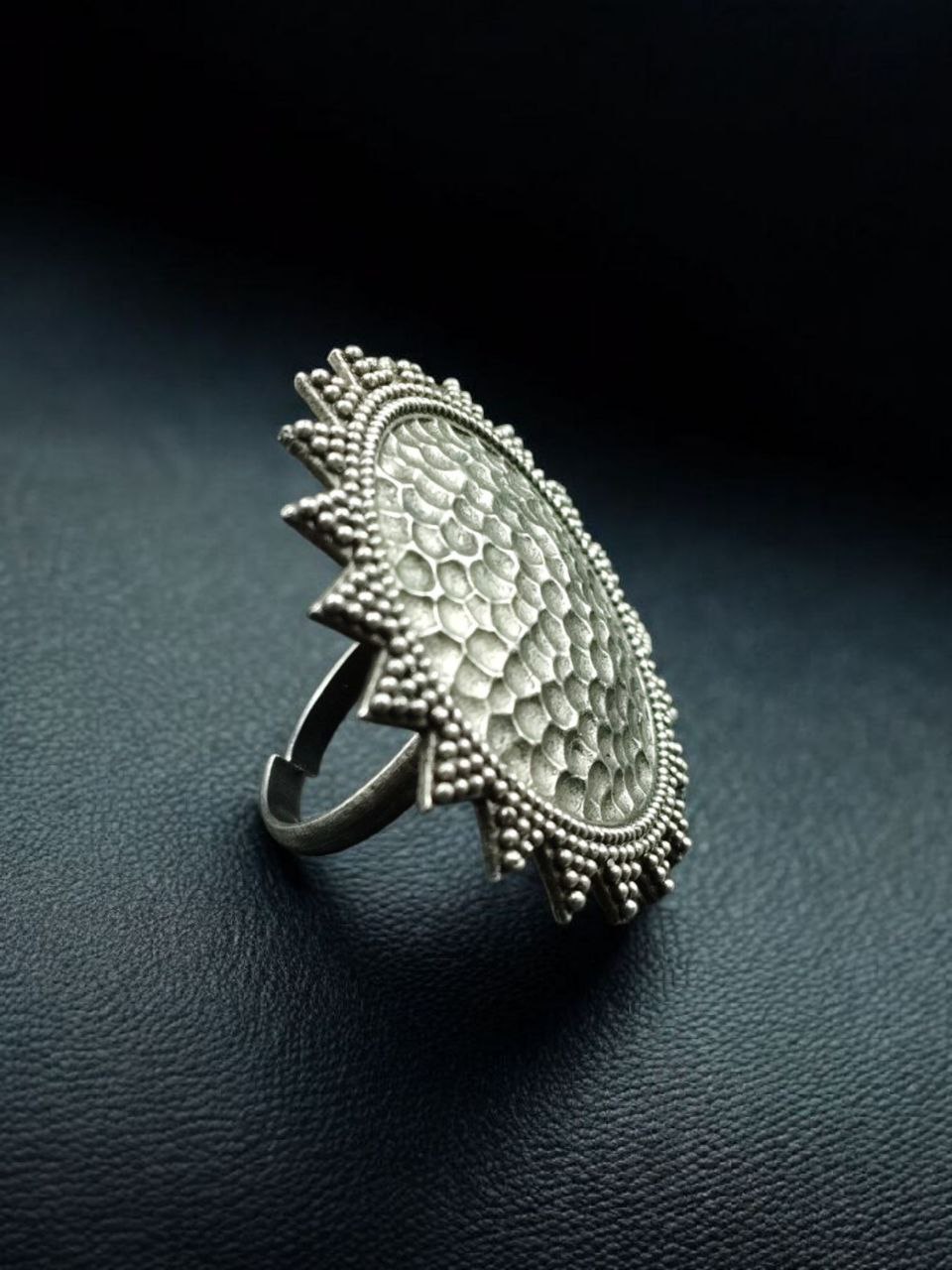 Handcrafted Unique Ring | Oxidized Silver Replica Adjustable Best Jewelry for Girls 1 Handcrafted oxidized silver replica adjustable unique ring for girls