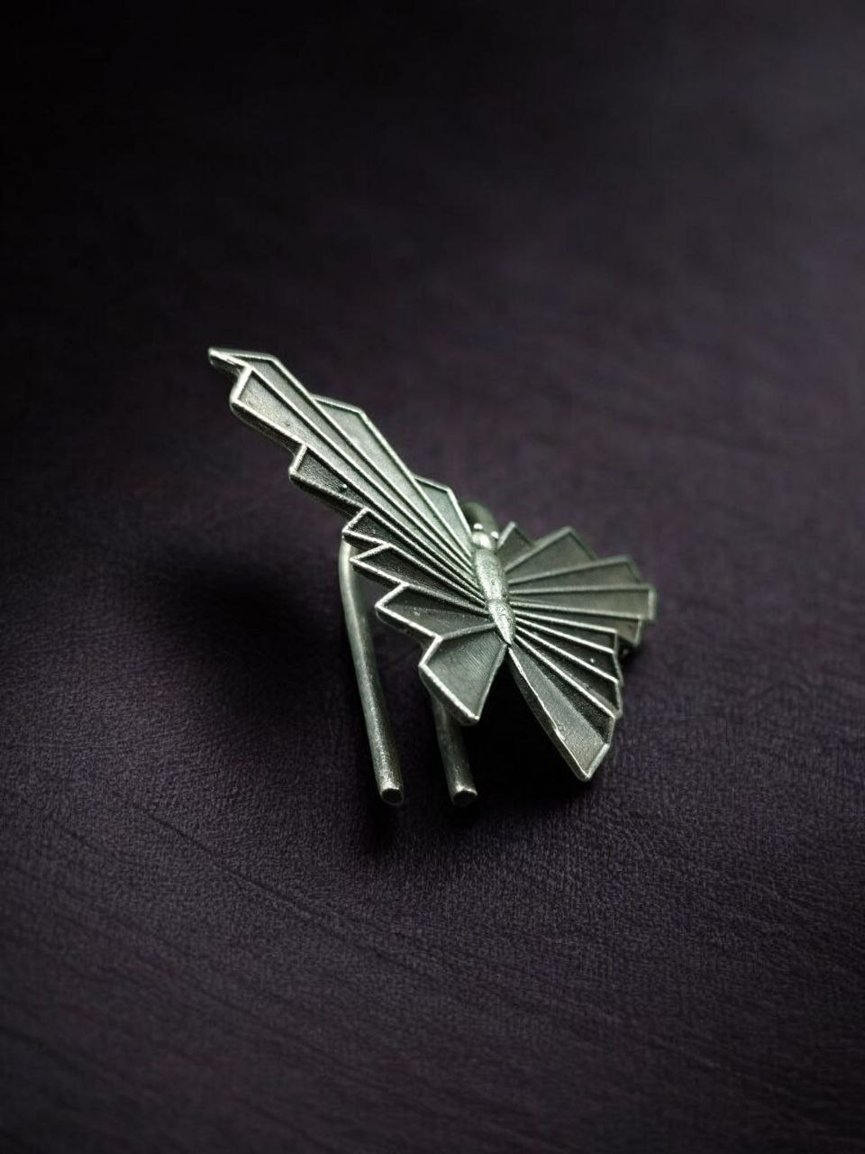 Beautiful Butterfly Hair Pin | Oxidized Silver Replica Daily Wear Accessory 4 Oxidized silver replica butterfly hair pin for daily wear