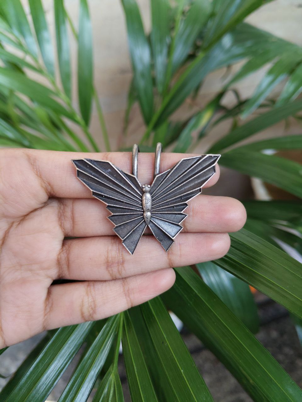 Beautiful Butterfly Hair Pin | Oxidized Silver Replica Daily Wear Accessory 2 Oxidized silver replica butterfly hair pin for daily wear