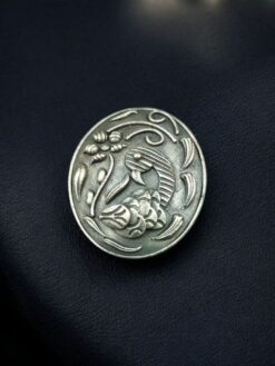 Oxidized silver replica peacock design hair pin