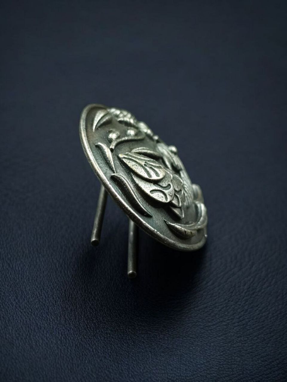 Trendy Oxidized Floral Art Peacock Design Hair Pin | Best Handmade Silver Replica Stylish Jewelry 4 Oxidized silver replica peacock floral design handmade hair pin