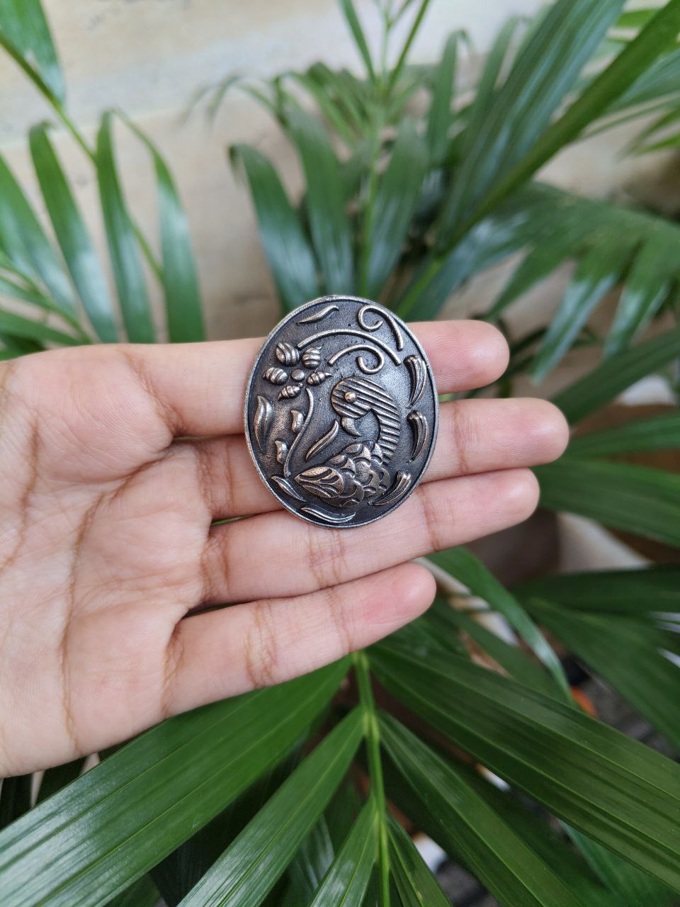 Trendy Oxidized Floral Art Peacock Design Hair Pin | Best Handmade Silver Replica Stylish Jewelry 2 Oxidized silver replica peacock floral design handmade hair pin