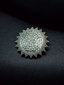 Oxidized silver replica round hair pin for daily wear