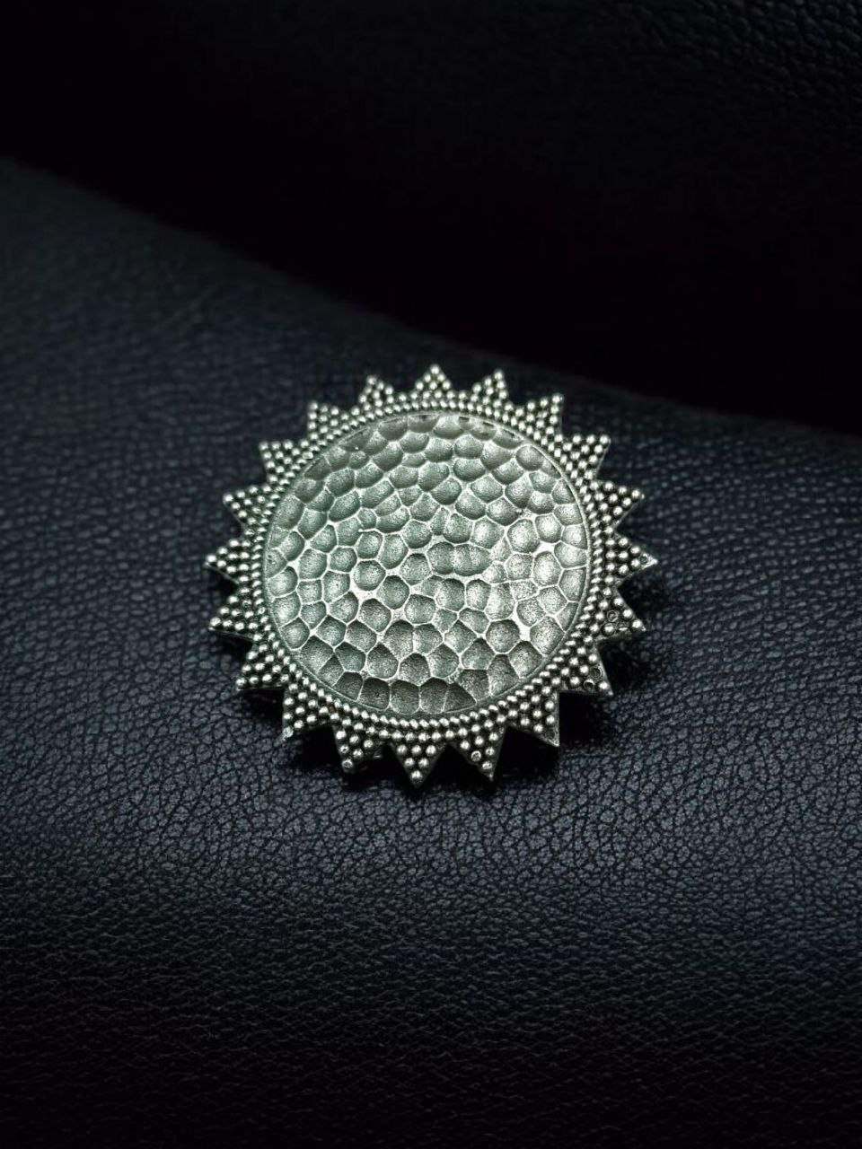 Designer Silver Replica Round Hair Pin | Best Oxidized Daily Look Accessory for Women 1 Oxidized silver replica round hair pin for daily wear