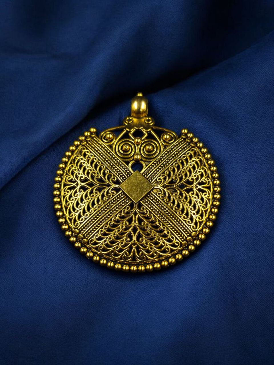 Gold Plated Floral Art Pendant Raw Material for Designer Jewelry Making Crafts 2 Gold Plated Floral Art Pendant Raw Material for Designer Jewelry Making Crafts - Image 2