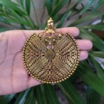 Gold Plated Floral Art Pendant Raw Material for Designer Jewelry Making Crafts