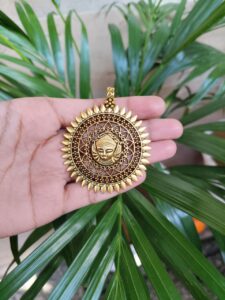 Gold Plated Durga Maa Necklace Pendant for Traditional Jewelry Making and Crafts