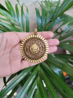 Gold Plated Durga Maa Necklace Pendant for Traditional Jewelry Making and Crafts
