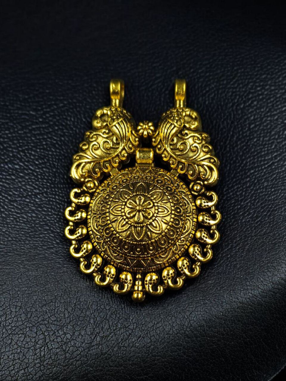 Gold Plated German Silver Peacock Pendant Raw Material for Premium Jewelry Making Designs 2 Gold Plated German Silver Peacock Pendant Raw Material for Premium Jewelry Making Designs - Image 2