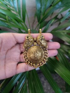 Gold Plated German Silver Peacock Pendant Raw Material for Premium Jewelry Making Designs