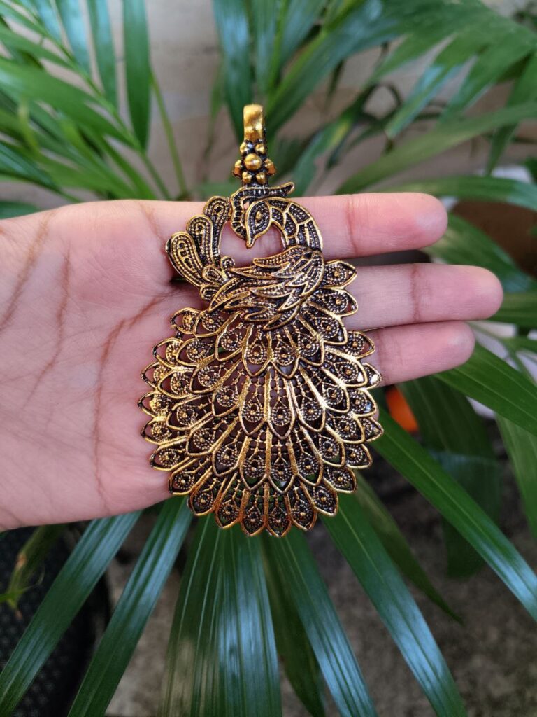 German Silver Peacock Pendant Raw Material for Premium Handmade Jewelry Craft Designs