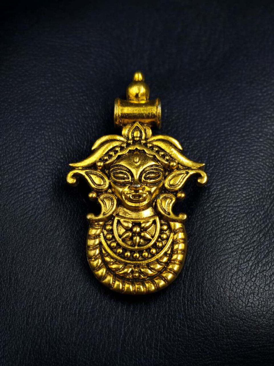 Maa Durga Gold Plated Pendant for Traditional Designer Jewelry Making Craft Projects 2 Maa Durga Gold Plated Pendant for Traditional Designer Jewelry Making Craft Projects - Image 2