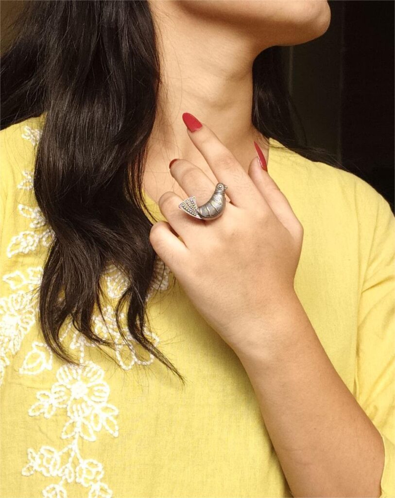 Beautiful Bird Design Ring | Oxidized Silver Replica Adjustable Perfect Jewelry for Women