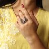 Designer silver replica adjustable ring daily wear for girls