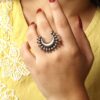 Designer silver replica adjustable ring daily wear for girls