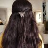 Oxidized silver replica butterfly hair pin for daily wear