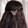 Oxidized silver replica butterfly hair pin for daily wear