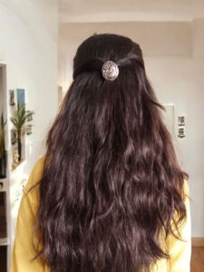 Trendy Oxidized Floral Art Peacock Design Hair Pin | Best Handmade Silver Replica Stylish Jewelry