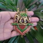 Meenakari Elephant Pendant Raw Material for Premium Traditional Jewelry Making Designs