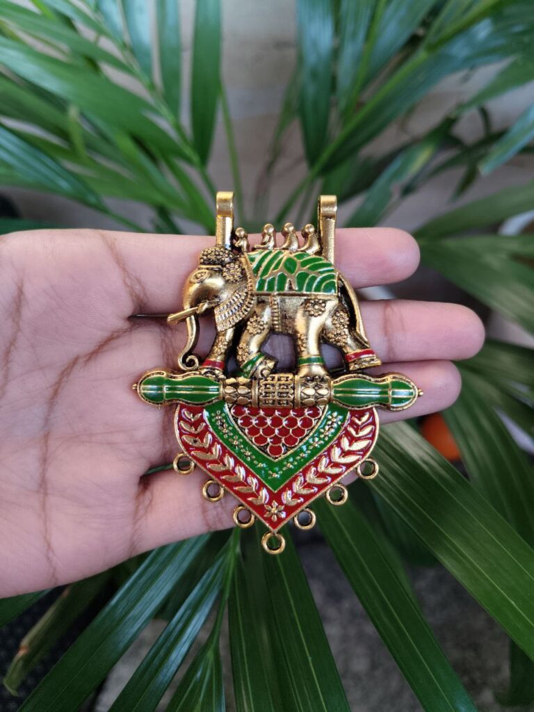 Meenakari Elephant Pendant Raw Material for Premium Traditional Jewelry Making Designs
