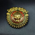 Bulk 212 Gold Plated Meenakari Peacock Pendant Raw Material for Designer Jewelry Making Crafts - "Red-Blue"