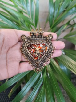 Gold Plated Meenakari Pendant Raw Material for Premium Designer Jewelry Making Crafts