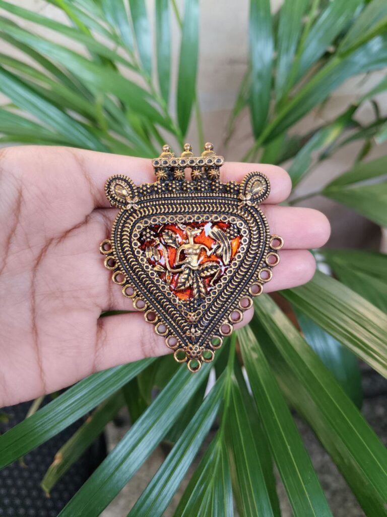 Gold Plated Meenakari Pendant Raw Material for Premium Designer Jewelry Making Crafts