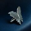 Oxidized silver finish butterfly adjustable ring for girls