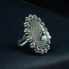 Premium oxidized silver replica pearl ring for daily wear