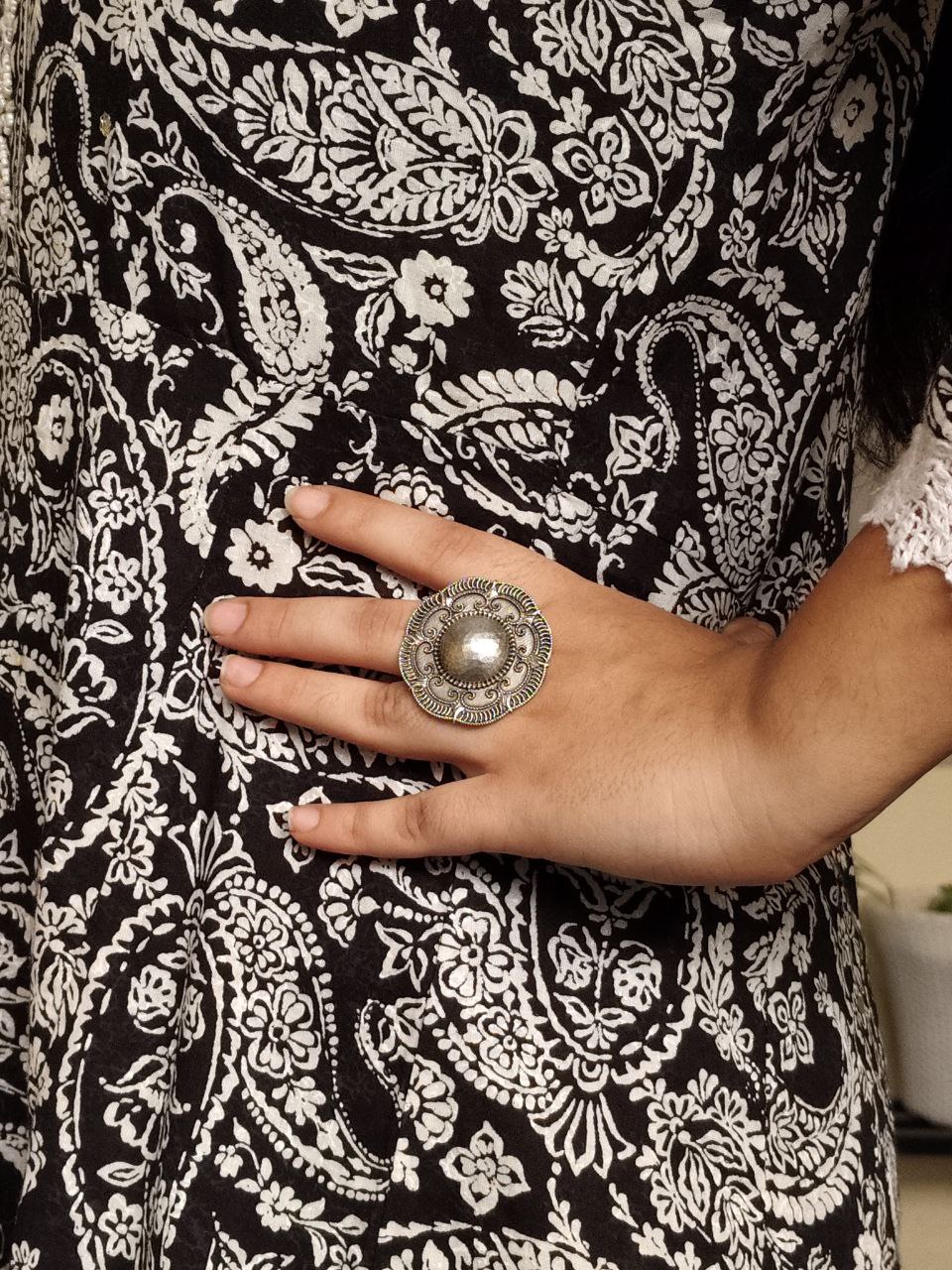 Designer Oxidized Ring | Unique Silver Replica Daily Look Jewelry 4 Designer adjustable unique silver replica oxidized ring for daily wear