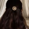 silver replica trendy Oxidized hair pin for girls and women