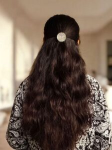 Oxidized Round Hair Pin | Silver Replica Daily Wear Perfect Hair Accessory For Girls