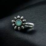 Bulk 180 Unique Silver Plated Press Stone Nosepin | Oxidized Ethnic Style Jewelry - "Mint"
