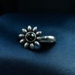 Bulk 184 Unique Silver Plated Press Stone Nosepin | Oxidized Ethnic Style Jewelry - "Black"