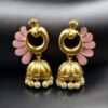 Beautiful Peacock Meenakari Earrings | Gold Plated Jhumki Pearl Ethnic Dangler Jewelry 18 Gold plated peacock Meenakari jhumki pearl dangler earrings