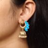 Gold plated peacock Meenakari earrings pearl dangler