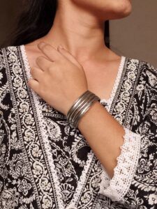 Unique Design Stylish Cuff Bracelet | Silver Plated Fashionable Jewelry for Women