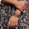 Handcrafted adjustable unique silver plated cuff bracelet for girls