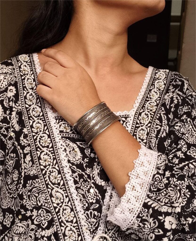 Unique Designer Cuff Bracelet | Silver Plated Fashion Jewelry for Women