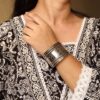 Silver plated cuff bracelet for women