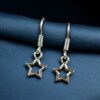 German silver star design hook dangler earrings for girls