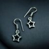 German silver star design hook dangler earrings for girls