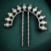 Silver plated oxidized juda pin stylish hair accessory for women