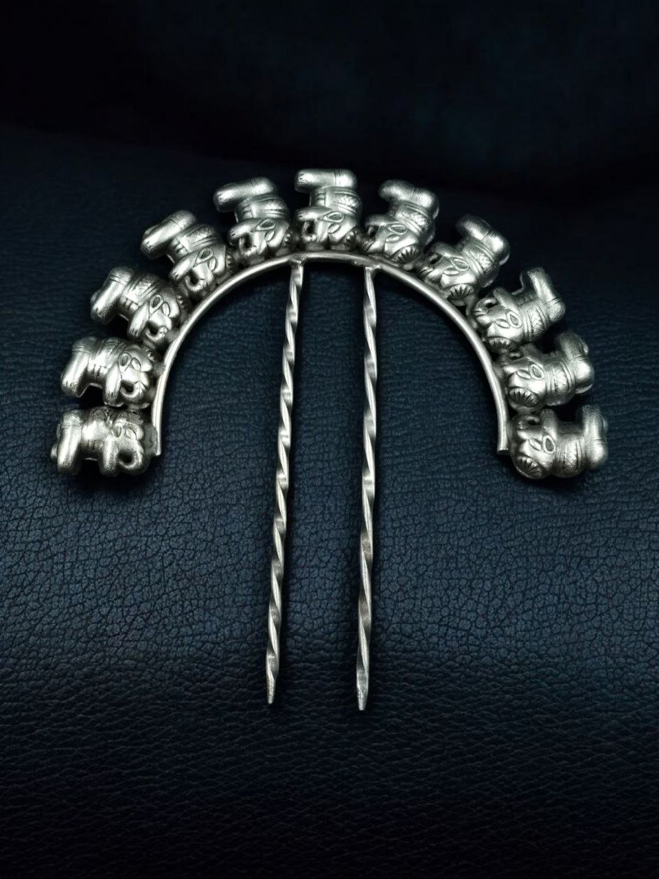 Vintage Look Elephant Juda Pin | Best Oxidized Hair Accessory for Girls 1 Vintage oxidized elephant juda pin hair accessory for girls