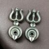 Handcrafted Trishul Stud Earrings | Best Silver Replica Elegant Stone Jewelry 16 Silver replica handcrafted Trishul stud earrings with stone work
